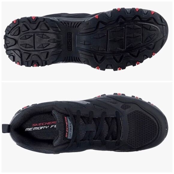 SKECHERS - M Sz 8.5 - NWOT Hillcrest Trail Trainer Lace-Up Sneakers in Black - Picture 4 of 16